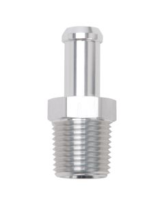 Edelbrock Hose End Straight 1/2In NPT to 1/2In Barb Clear Anodize - 8121