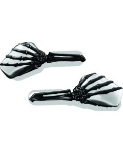 Kuryakyn Skeleton Hand Mirrors Black/Chrome - 1764