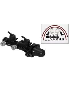 Wilwood Tandem Remote Master Cylinder - 1in Bore Black - 260-14243-BK