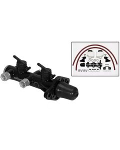 Wilwood Tandem Remote Master Cylinder - 1 1/8in Bore Black - 260-14244-BK