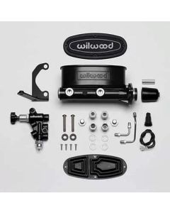 Wilwood HV Tandem M/C Kit w L/H Bracket & Prop Valve - 1in Bore Black - 261-13269-BK