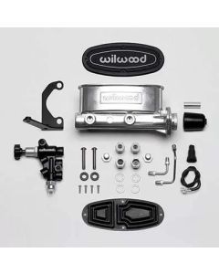 Wilwood HV Tandem M/C Kit w L/H Bracket & Prop Valve - 1in Bore Ball Burnished - 261-13269-P