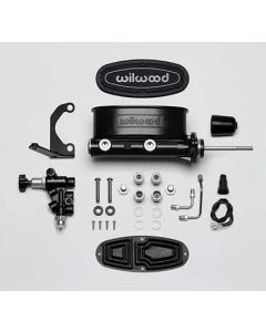 Wilwood HV Tandem M/C Kit w L/H Bracket & Prop Valve - 15/16in Bore Black-W/Pushrod - 261-13626-BK