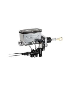 Wilwood Compact Tandem M/C Aluminum 1.00in Bore w/ Brkt/Valve/Push (Mopar) - Black E-coat - 261-17319-BK