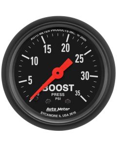 Autometer Z Series 52mm 0-35 PSI Mechanical Boost Gauge - 2616