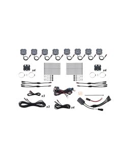 Diode Dynamics Stage Series SXS Rock Light Installer Kit - RGBW M8 w/Controller (8-pack) - DD7753C