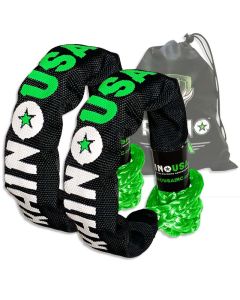 Rhino USA Synthetic Soft Shackles Green (2-Pack) - SFTSHACK-12-GRN-2