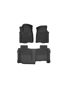 Husky Liners 19-24 Chevy Silverado1500/GMC Sierra1500 X-Act Front + 2nd Seat Floor Liner Set-Black - 53648