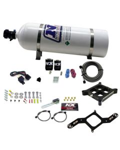 Nitrous Express 4150 Single Entry Crossbar Plate RNC Nitrous Kit (250-750HP) w/15lb Bottle - 63840-15