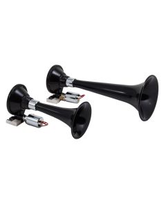 Kleinn Black Dual Horn/ 13In/8In - High Impact ABS Trumpet/ Zinc Alloy Base - 220