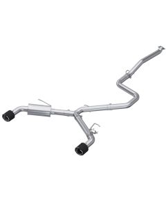 MBRP T304 5in OD CF Tips Dual Outlet 3in Cat Back Exhaust Hyundai Elantra N 2.0L Turbo 2022-2023- MB - S47103CF