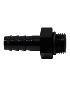 DeatschWerks 6AN ORB Male to 3/8in Male Triple Barb Fitting (Incl O-Ring) - Anodized Matte Black - 6-02-0501-B