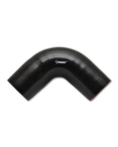 Vibrant 4 Ply Reinforced Silicone Elbow Connector - 5in ID x 4in Leg 90 Deg Elbow (BLACK) - 2859