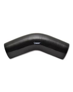 Vibrant 4 Ply Reinforced Silicone Elbow Connector - 5in ID x 4in Leg 45 Deg Elbow (BLACK) - 2917