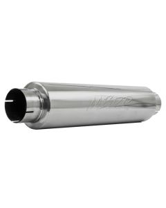 MBRP 4" T304 Stainless Steel Inlet/Outlet Quiet Tone Exhaust Muffler 24" Body 6" Diameter 30" Overal