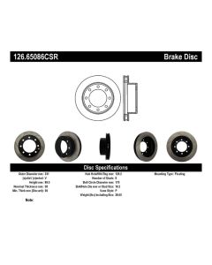 StopTech Power Slot 00-05 Ford Excursion / 99-04 F250/F350 Front Right Slotted CRYO Brake Rotor - 126.65086CSR
