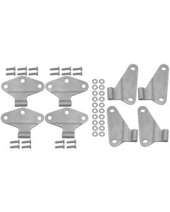 Kentrol 07-18 Jeep Wrangler JK Body Door Hinge Set 8 Pieces 4 Door Bare Grey - 40581