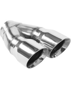 MagnaFlow Double Wall 3in Dual Round Polished Tip 2.25in Inlet - 35226