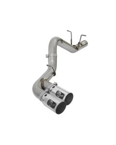 aFe Victory Series 4in 409-SS DPF-Back Exhaust w/ Dual Polished Tips 2017 GM Duramax V8-6.6L(td) L5P - 49-44089-P