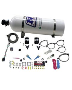 Nitrous Express Dual Nozzle Sport Compact Nitrous Kit (35-50-75HP) w/15lb Bottle - 20616-15