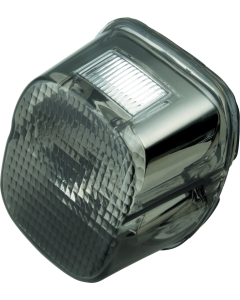 Bikers Choice L03-17 Big Twin & XL Smoke Lens Laydown Taillight W/ License Light Facing Up - 482794
