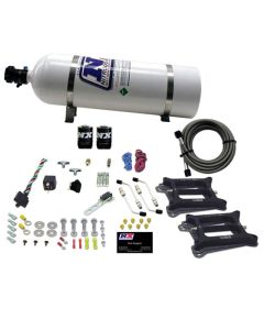 Nitrous Express Dual Holley/Gasoline Nitrous Kit (100-500HP) w/15lb Bottle - 50240-15