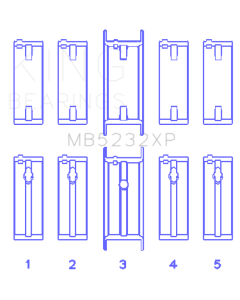 King Engine Bearings Nissan CA16DET/CA18DET/CA20ET (Size +0.50mm) Main Bearing Set - MB5232XP0.5