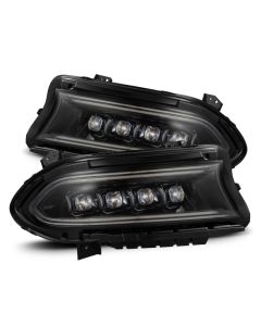 AlphaRex 15-23 Dodge Charger NOVA LED Proj Headlights Alpha-Blk w/Actv Light & Seq.Sig / SB DRL - 880500