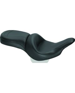 Mustang 00-15 Harley Softail Std Rear Tire Wide Touring Solo Seat w/Driver Backrest w/Studs - Black - 79485