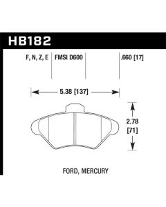 Hawk HP+ Street Brake Pads - HB182N.660