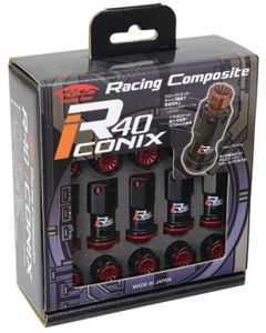 Project Kics 16+4 Locks Black R40 Iconix w/ Plastic Cap (Black) - 14x1.50 - WRIA14KK