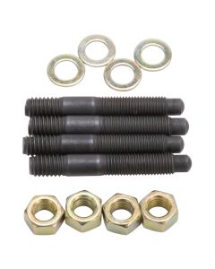 Edelbrock Carburetor Mounting Studs Bullet Nosed Black Oxide Gold Iridite Washers/Nuts Set of 4 - 8060
