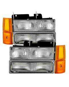 Xtune GMC Yukon 94-99 Headlights w/ Corner & Parking Lights 8pcs Sets - OEM HD-JH-GCK94-OE-C-SET - 9034411