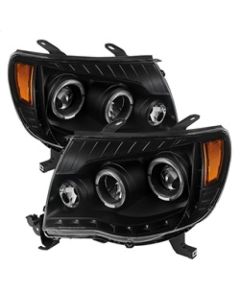 xTune Toyota Tacoma 05-11 Halo Projector Headlights Black PRO-JH-TT05-LED-BK - 9027857