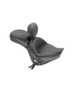 Mustang 06-21 Kawasaki Vulcan 900 Classic, Custom Touring 1PC Seat w/Driver Backrest Studs - Black - 79416