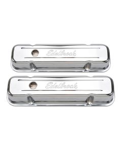 Edelbrock Valve Cover Signature Series Pontiac 1962-1979 301-455 CI V8 Tall Chrome - 4457