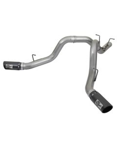 aFe LARGE BORE-HD 4in 409-SS DPF-Back Exhaust w/Dual Black Tips 2017 GM Duramax V8-6.6L (td) L5P - 49-44086-B