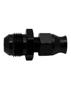 DeatschWerks 8AN Male Flare to 5/16in Hardline Compression Adapter - Anodized Matte Black - 6-02-0129-B
