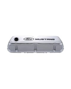 Ford Racing Ford Mustang Logo Stamped Steel Chrome Valve Covers - 302-100