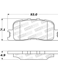 StopTech Street Brake Pads Rear with Shims and Hardware Toyota Highlander Rear 2001-2003- 308.08851