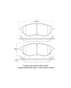 StopTech Street Brake Pads with Shims/Hardware Subaru Front- STOP-308.10780