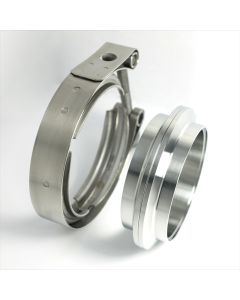 Stainless Bros 3.5in 304SS V-Band Assembly - 2 Flanges/1 Clamp - 603-08910-0002