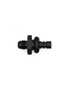 DeatschWerks 6AN Male Flare to 3/8in Ford Male EFI Quick Connect Adapter - Anodized Matte Black - 6-02-0105-B