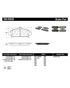 StopTech Sport Brake Pads with Shims Toyota MR2 Front 1992-1995 2.0L 4-Cyl- STOP-309.05820