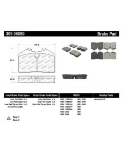 StopTech Sport Brake Pads with Shims- STOP-309.06080