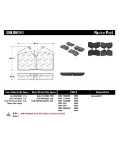 StopTech Sport Brake Pads with Shims Porsche Front- STOP-309.06090