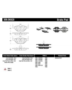 StopTech Sport Brake Pads with Shims/Hardware BMW Rear- STOP-309.06920