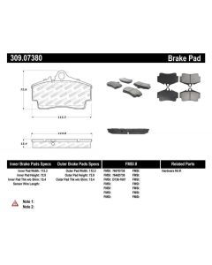 StopTech Sport Brake Pads with Shims/Hardware Rear- STOP-309.07380