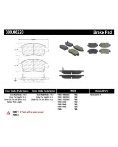 StopTech Performance 00-05 Spyder MR2 / 00 Celica GT / 04-07 xA/xB Front Brake Pads - 309.08220