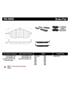 StopTech Performance 06-08 350Z w/ Std Brakes / 06-08 Infiniti G35 Front Brake Pads - 309.08880